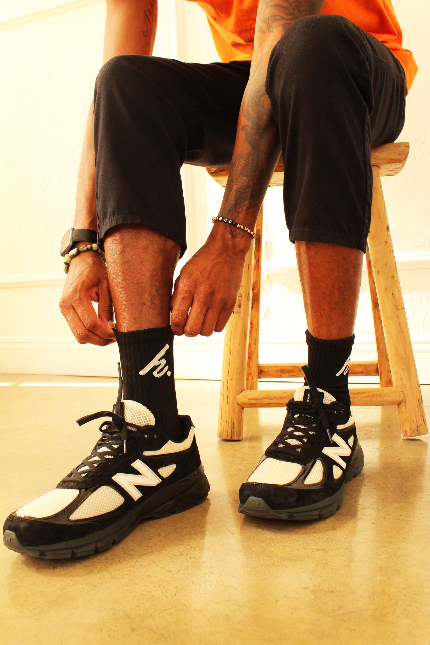 Script Logo Sock - Black