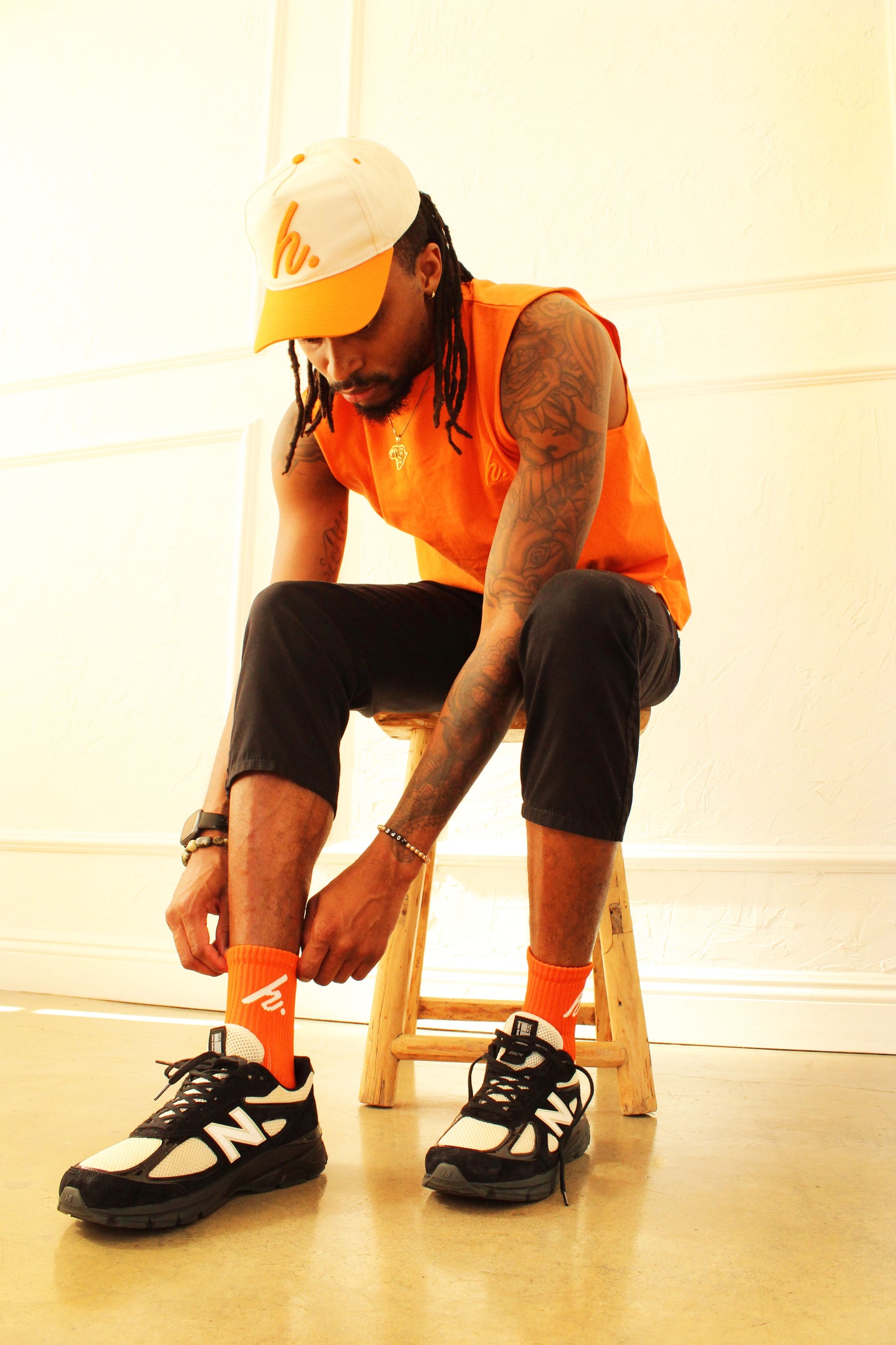 Script Logo Sock - Orange